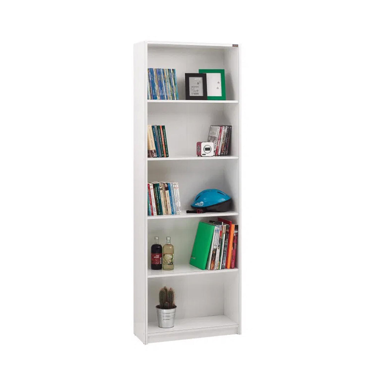 Adore Matt White 5 Tier Bookcase Shelving Unit