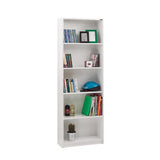 Adore Matt White 5 Tier Bookcase Shelving Unit