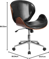 Black and Walnut Designer Office Chair