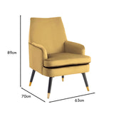 Loretta Accent Chair Mustard Velvet Padded Armchair