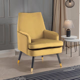 Loretta Accent Chair Mustard Velvet Padded Armchair