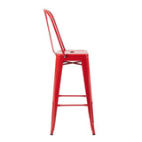 Bistro Pack Of 4 30 Red Bar Chairs