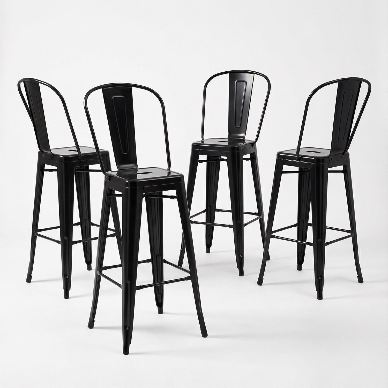 Bistro Pack Of 4 30 Black Bar Chairs
