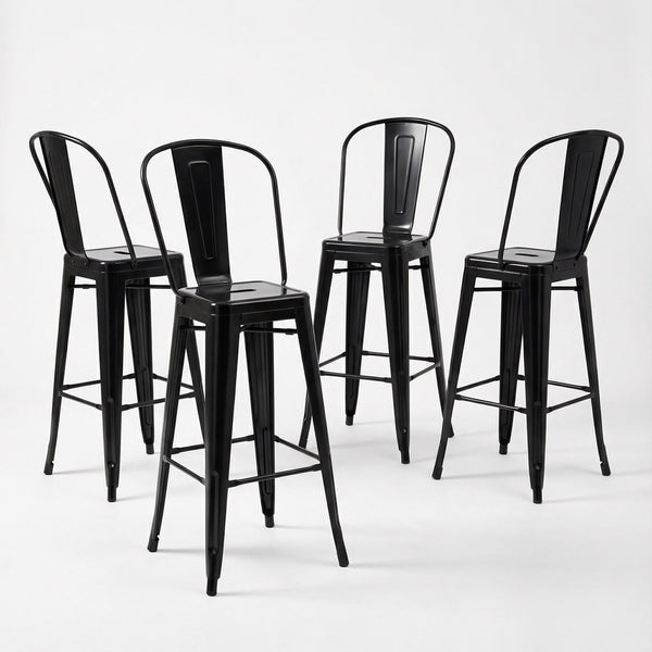 Bistro Pack Of 4 30 Black Bar Chairs