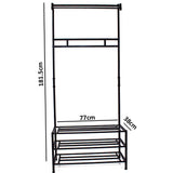 Industrial Urban Design Black Hallway Storage Rack With Hanging Rail
