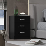 FWStyle Tunis 3 Drawer Bedside Chest Matt Black
