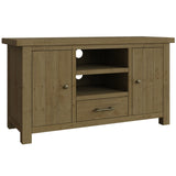 Saltash Large TV Unit 2 Door 1 Drawer - Solid Reclaimed Natural Pine