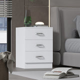 FWStyle Tunis 3 Drawer Bedside Chest Matt White