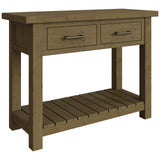 Saltash 2 Drawer Console Table - Solid Reclaimed Natural Pine