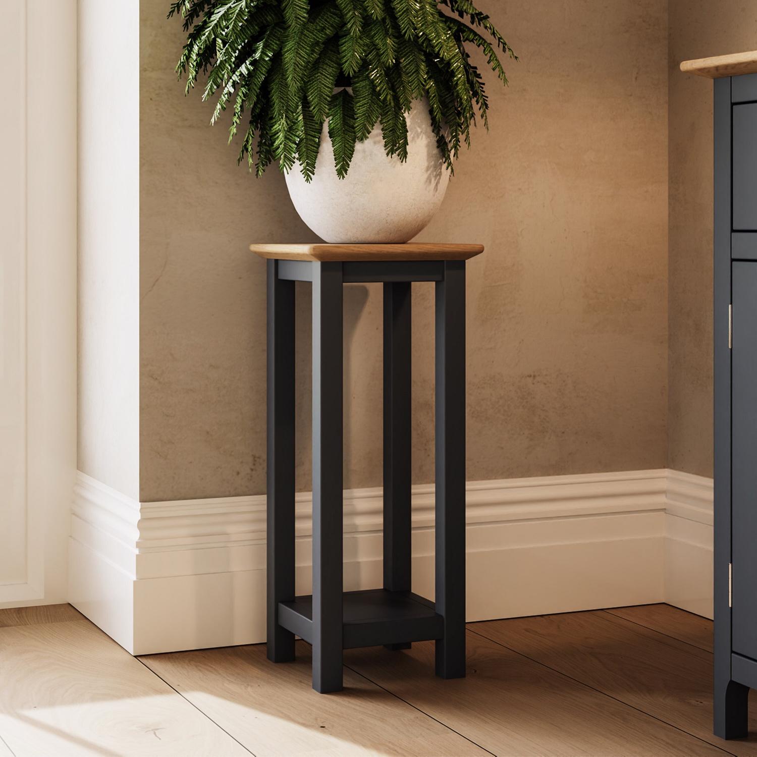 Taberno Oak End Side Table Graphite Blue