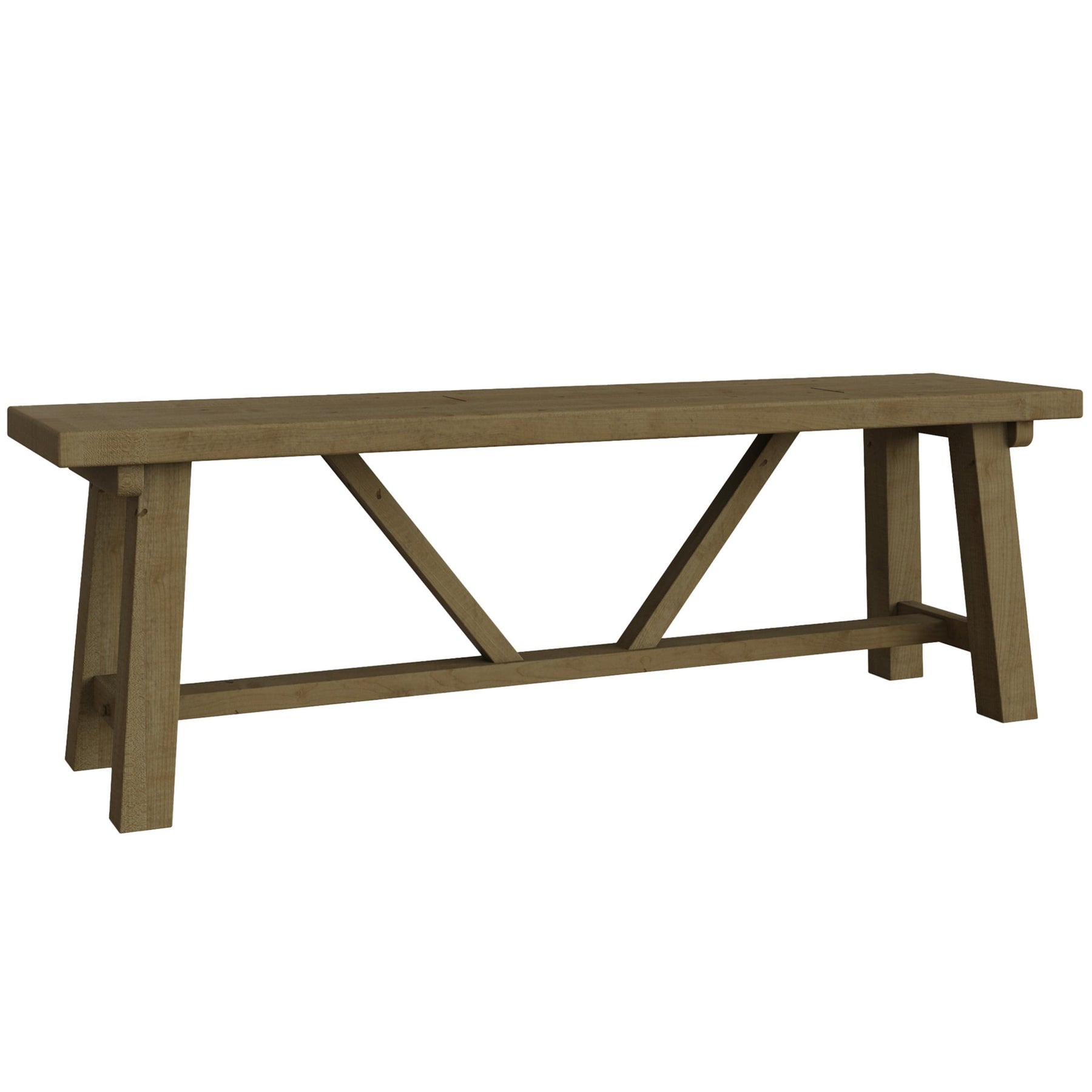 Saltash 1.4m Dining Bench - Solid Reclaimed Natural Pine
