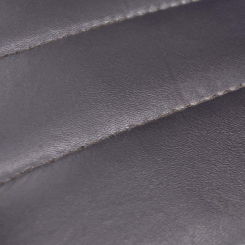 Artisan Grey Bench Genuine Leather Black Frame