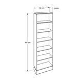 Adore Teen White & Oak 6 Tier Bookcase Shelving Unit