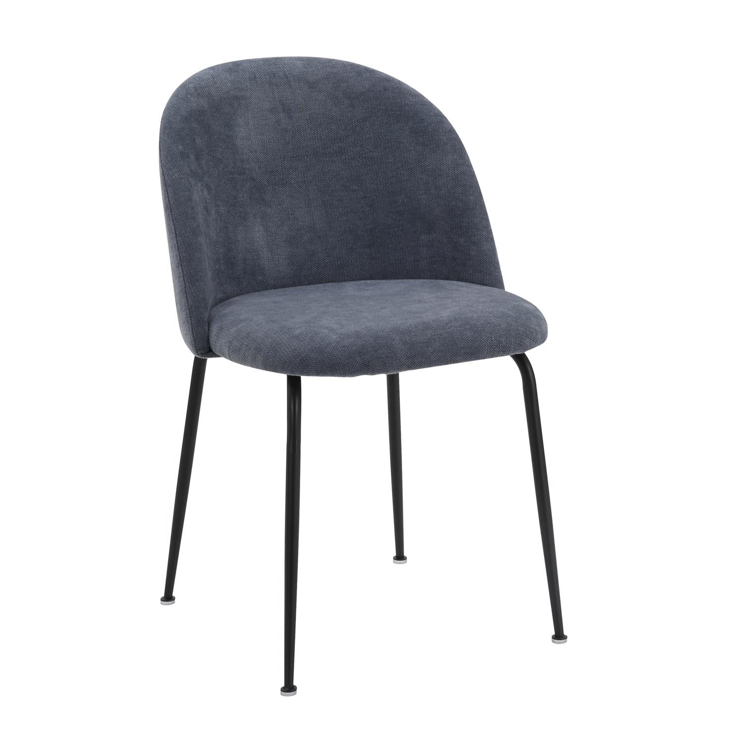 Monaco White Sintered Stone Dining Table With 4 Steel Blue Upholstered Chairs