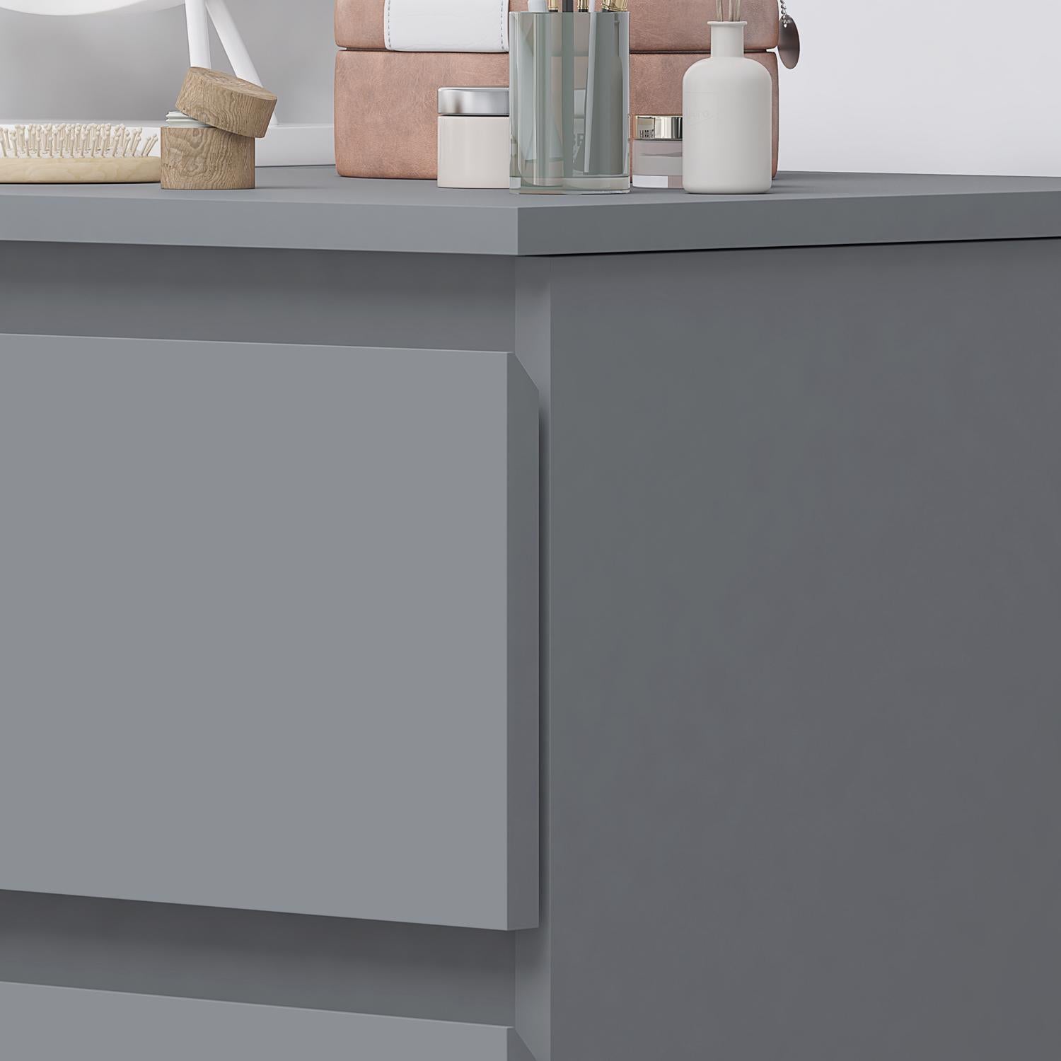 FWStyle Stora 3 Drawer Dressing Table - Matt Dark Grey