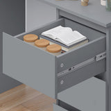 FWStyle Stora 3 Drawer Dressing Table - Matt Dark Grey