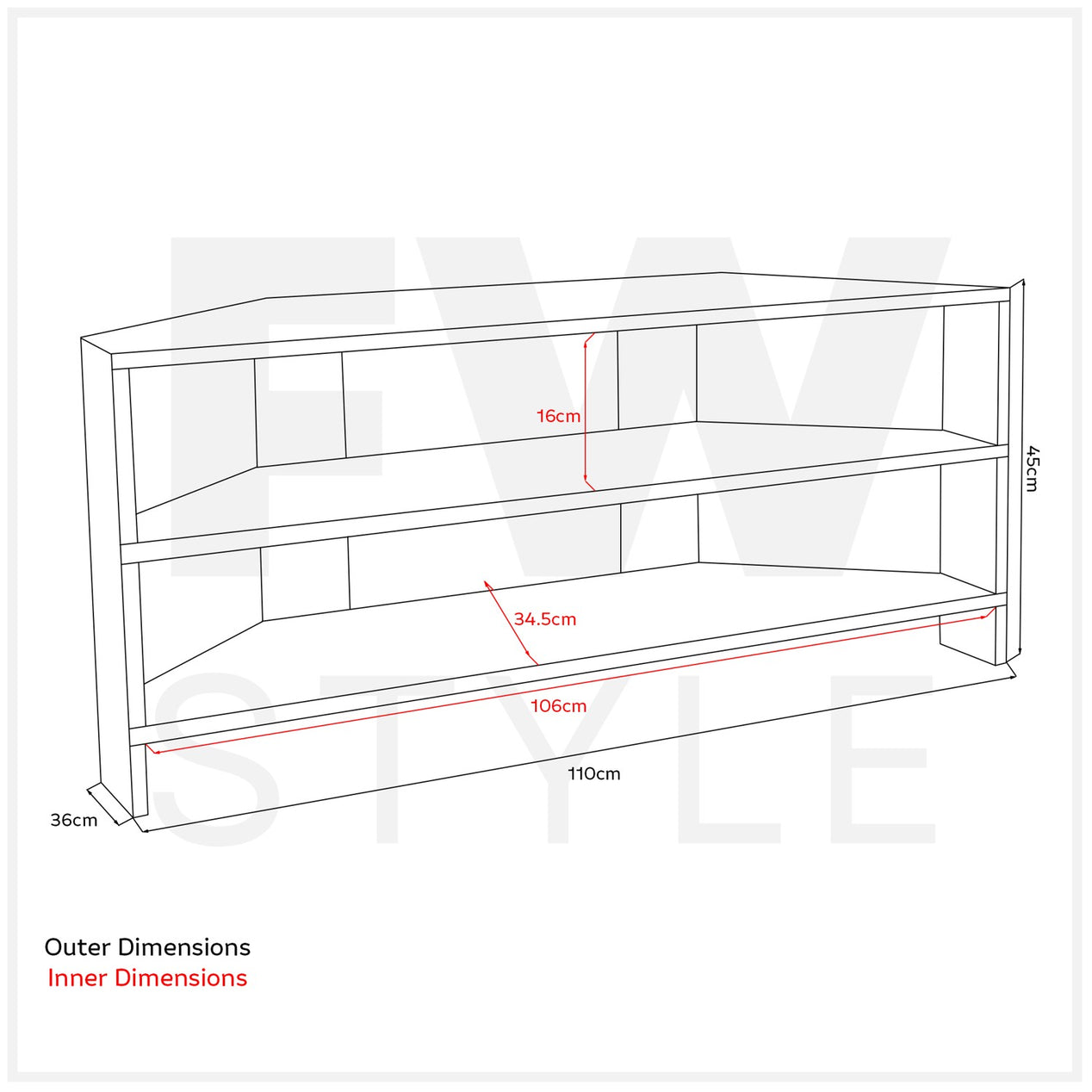 Corner TV Unit - Matt White
