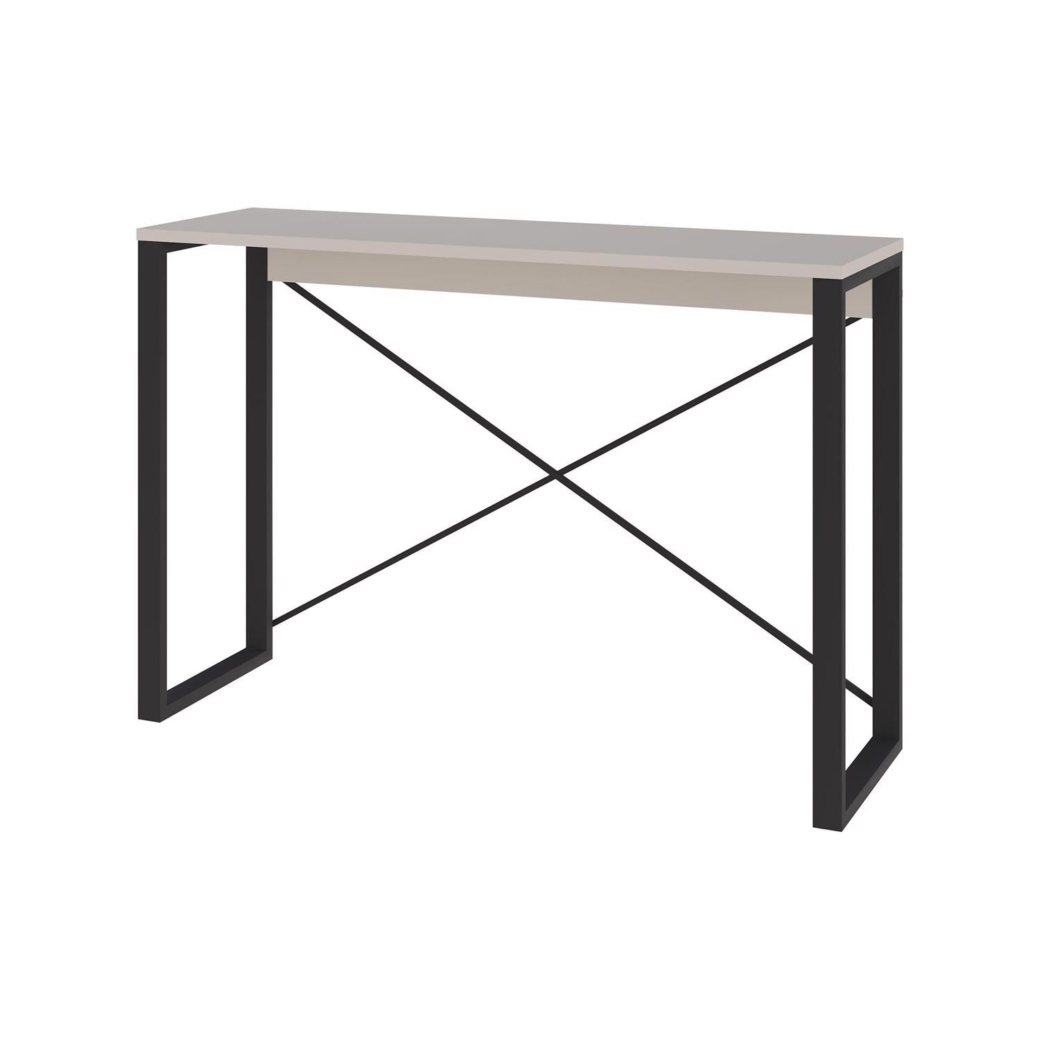 Modern Archie Console Table Sandstone 110cm with Black Metal Legs