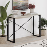 Modern Archie Console Table Sandstone 110cm with Black Metal Legs