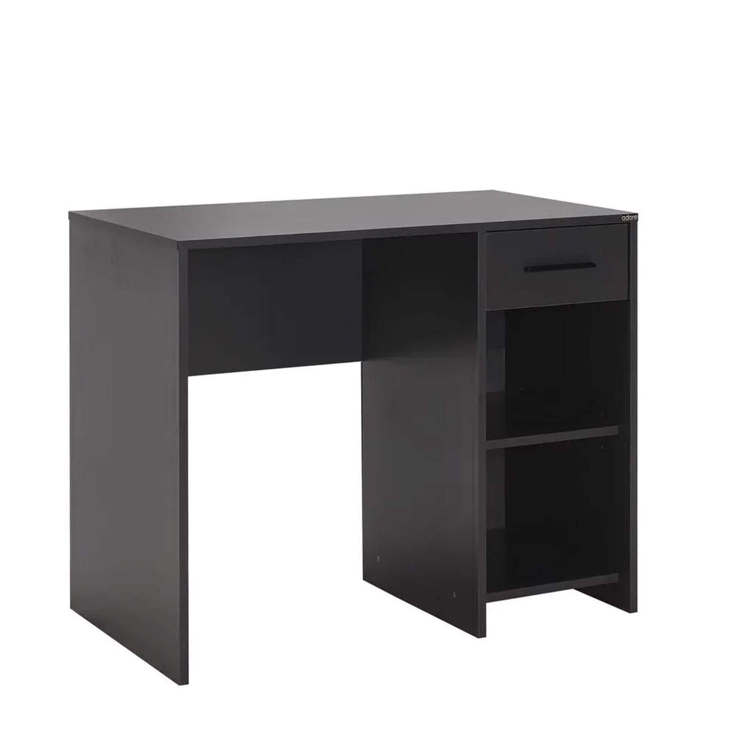 Adore Anthracite Grey Study Desk with Drawer & Shelves