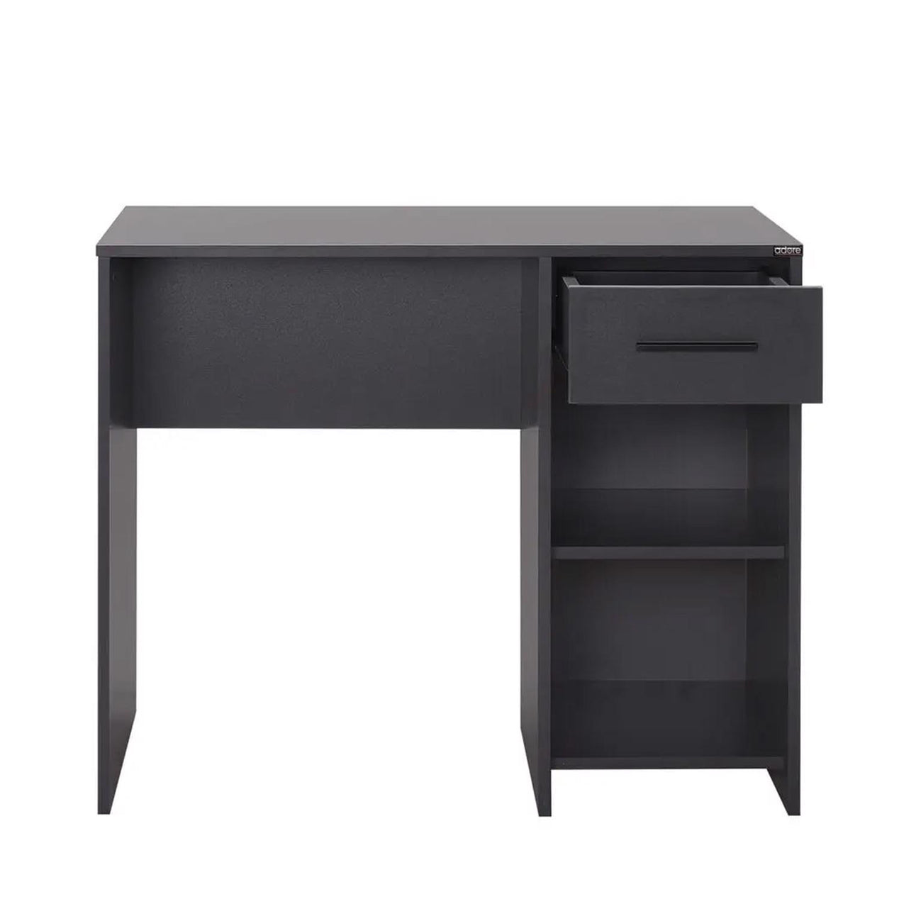 Adore Anthracite Grey Study Desk with Drawer & Shelves