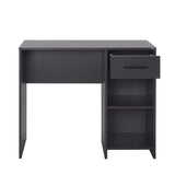 Adore Anthracite Grey Study Desk with Drawer & Shelves