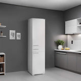 Adore White High Gloss 2 Door Storage Unit with Central Drawer - Multi-Purpose Cabinet