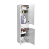 Adore White High Gloss 2 Door Storage Unit with Central Drawer - Multi-Purpose Cabinet