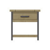 Lowry 1 Drawer Side Table Driftwood Lacquered Solid Reclaimed Pine
