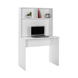 Adore Matt White Study Desk with Storage Hutch