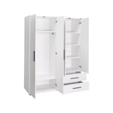 Adore Matt White 4 Door 2 Drawer Combi Wardrobe with Shelves
