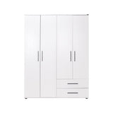 Adore Matt White 4 Door 2 Drawer Combi Wardrobe with Shelves