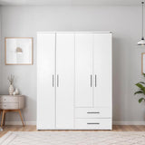 Adore Matt White 4 Door 2 Drawer Combi Wardrobe with Shelves