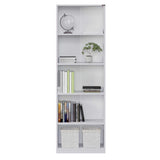 Adore Matt White 5 Tier Bookcase Shelving Unit