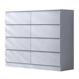 FWStyle Stora 8 Drawer Wide 4+4 Chest Of Drawers - Matt White