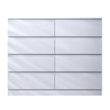 FWStyle Stora 8 Drawer Wide 4+4 Chest Of Drawers - Matt White