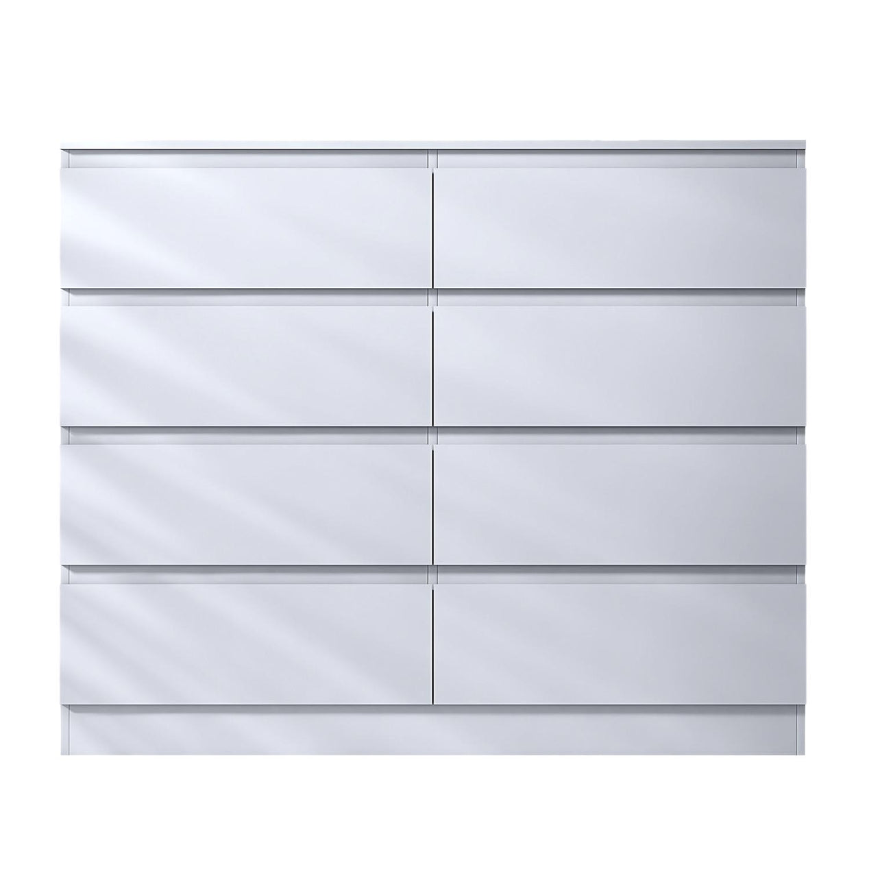 FWStyle Stora 8 Drawer Wide 4+4 Chest Of Drawers - Matt White