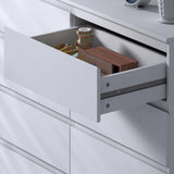 FWStyle Stora 8 Drawer Wide 4+4 Chest Of Drawers - Matt White