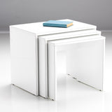 Adore Florida Matt White Nest of 3 Tables - Space-Saving Side Tables