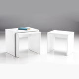 Adore Florida Matt White Nest of 3 Tables - Space-Saving Side Tables