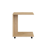 Adore Florida Oak Effect Sofa Laptop Table on Castors - Mobile Side Table