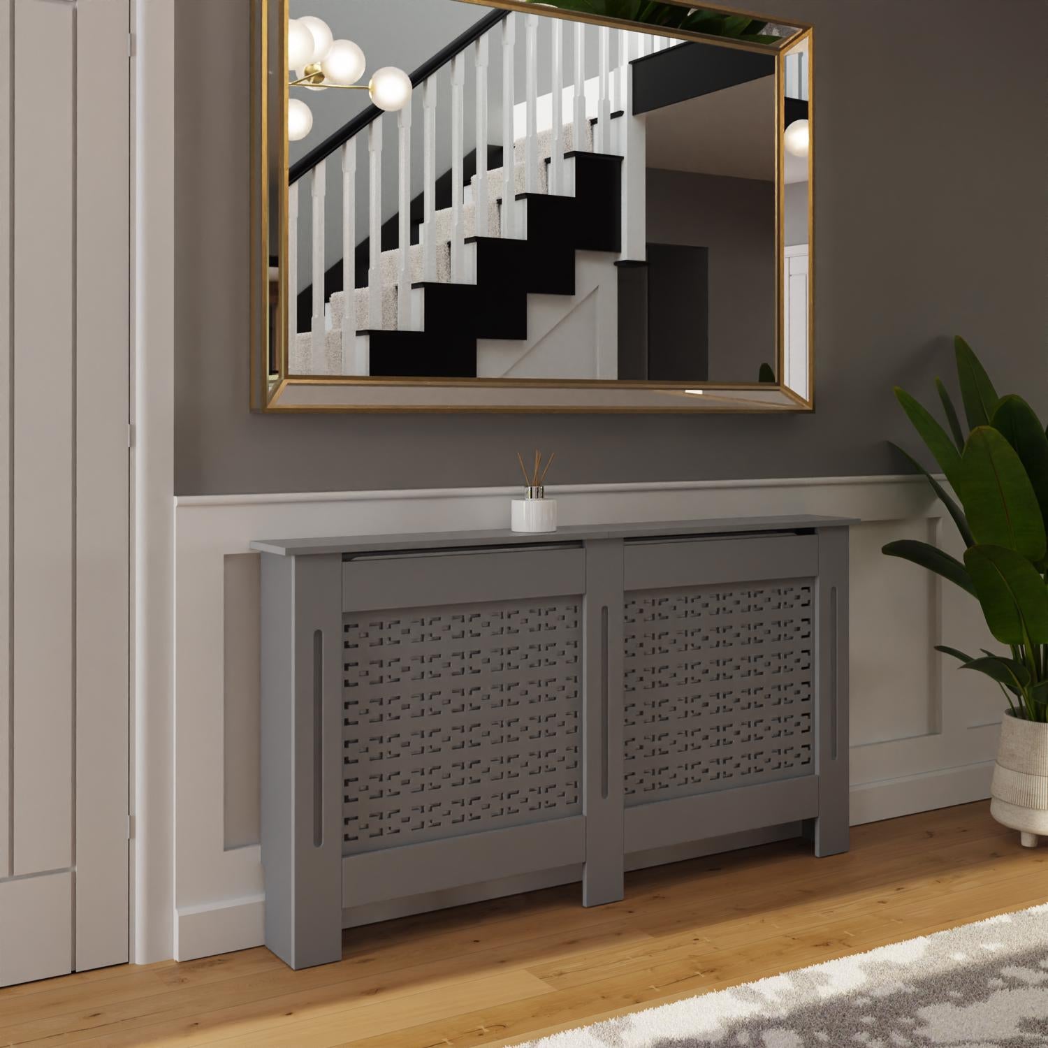 FWStyle Geometric Pattern Large Grey Radiator Cover