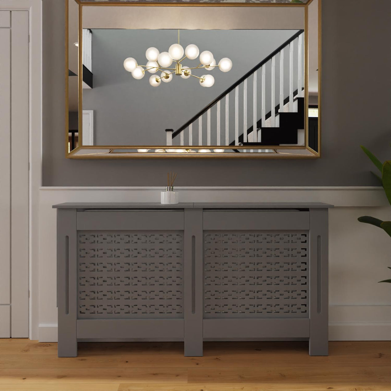 FWStyle Geometric Pattern Large Grey Radiator Cover