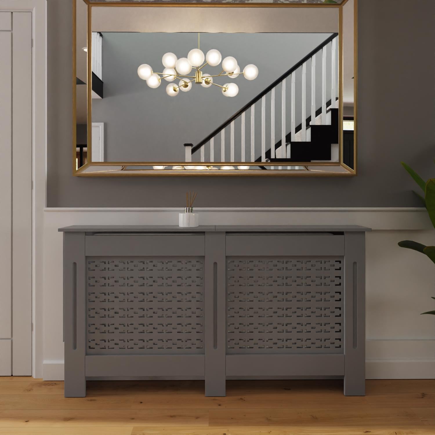 FWStyle Geometric Pattern Large Grey Radiator Cover