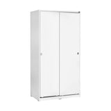 Adore Matt White Sliding 2 Door Wardrobe Half Hanging Half Shelves