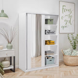 Adore Matt White Sliding 2 Door Wardrobe 120cm with Mirror