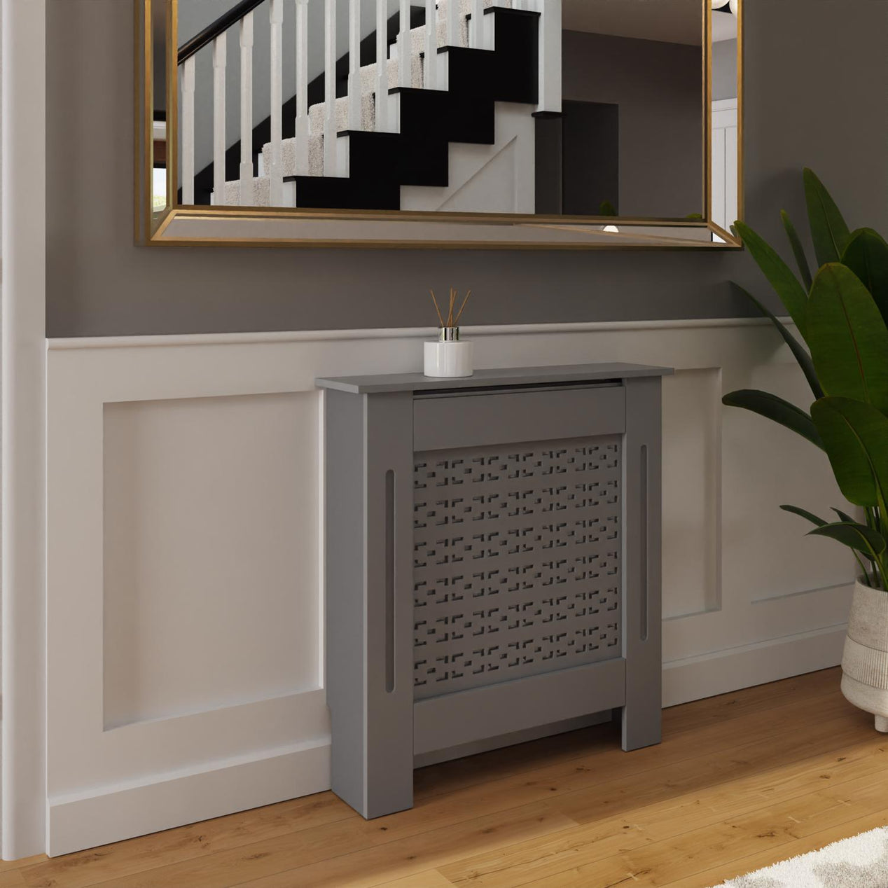 FWStyle Geometric Pattern Small Grey Radiator Cover