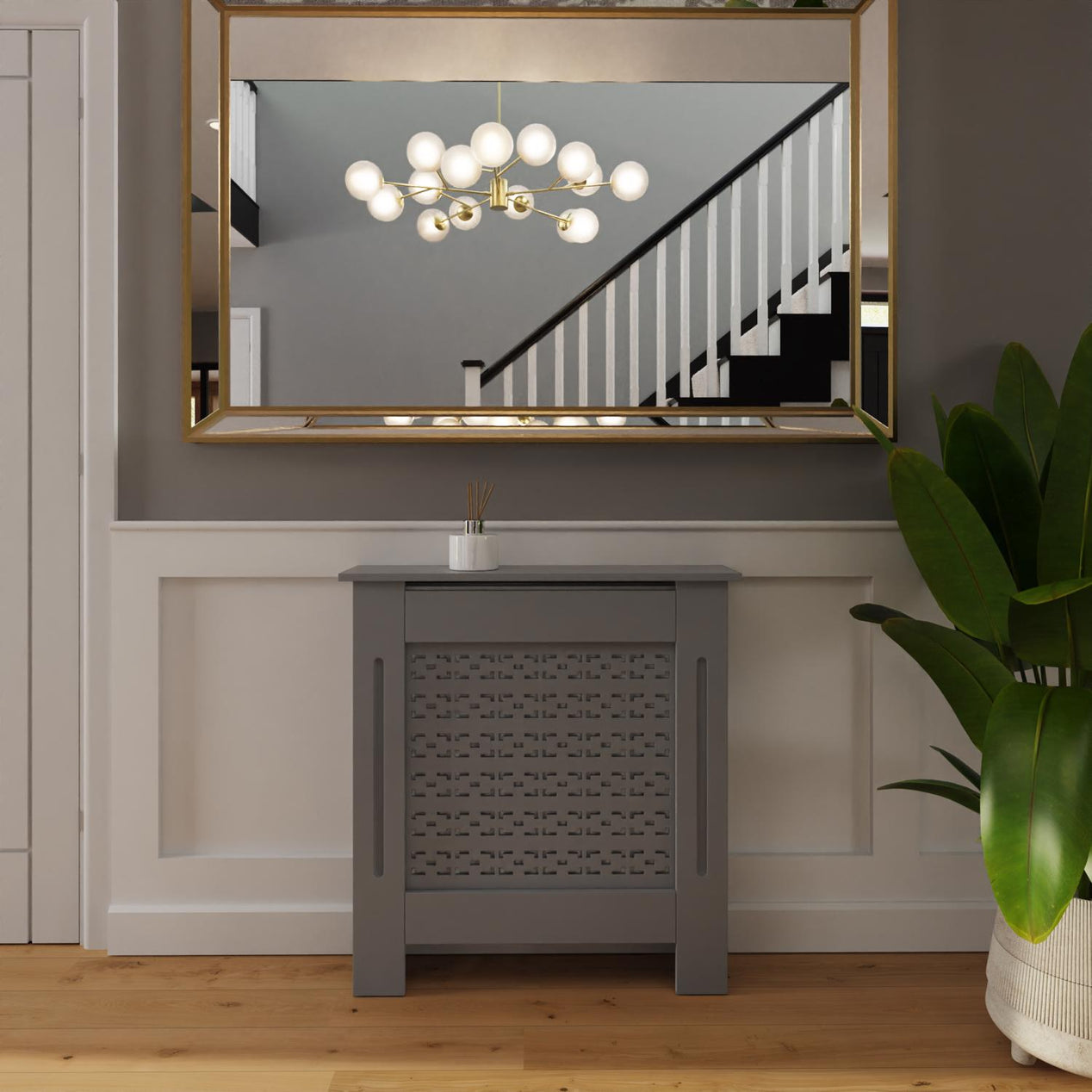 FWStyle Geometric Pattern Small Grey Radiator Cover