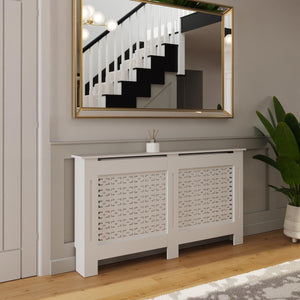 FWStyle Geometric Pattern Large White Radiator Cover