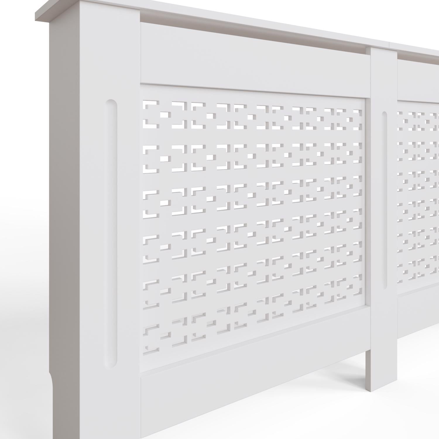 FWStyle Geometric Pattern Large White Radiator Cover